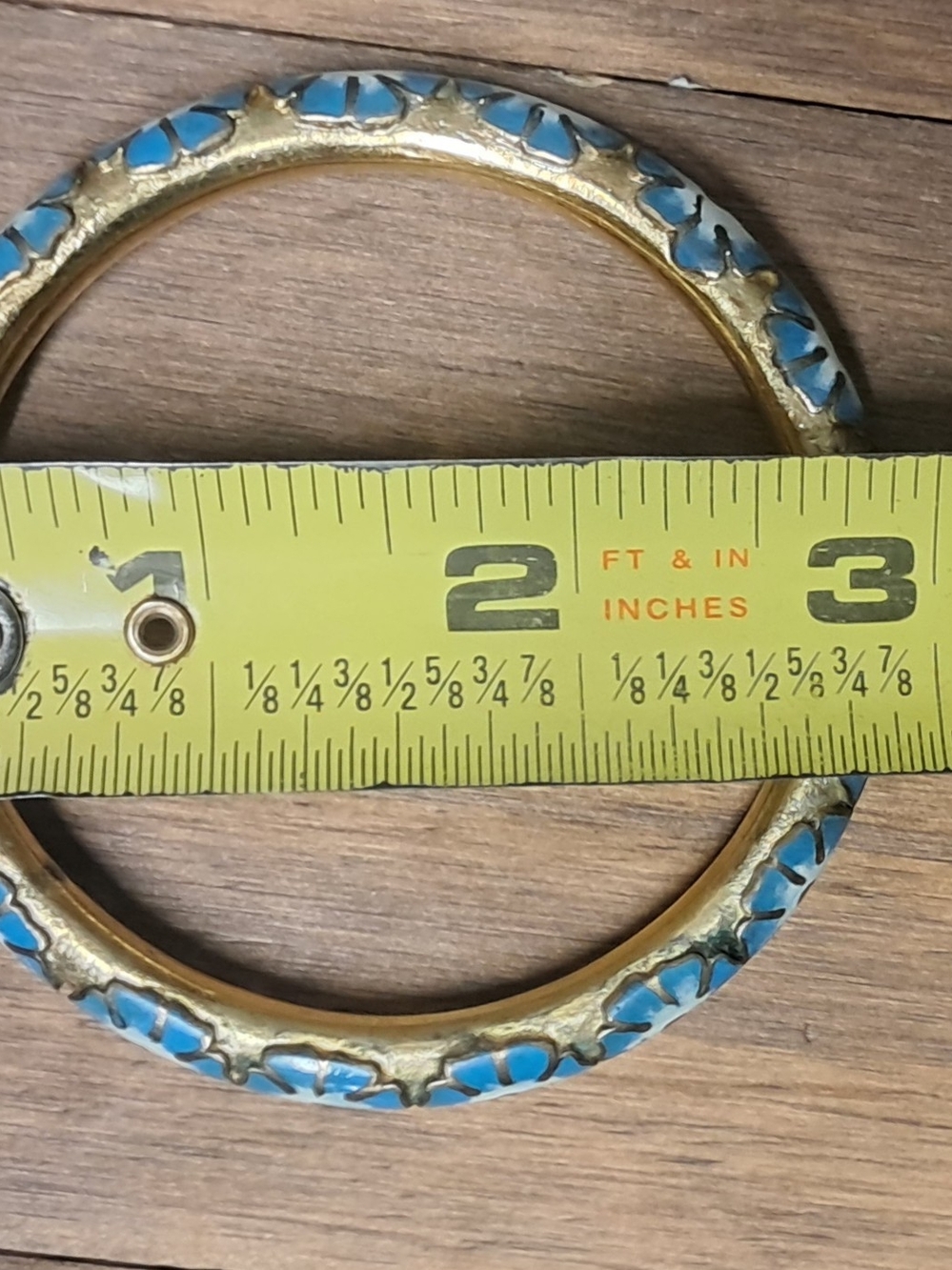 Vintage Floral Cloisonne Bangle Bracelet - Picture 9 of 9